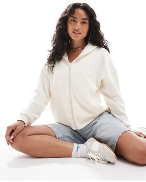 Roxy Rise & vibe sweet - sweat à capuche zippé - crème - Blanc