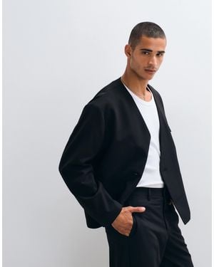 ASOS Kastige, kragenlose anzugsjacke - Blau