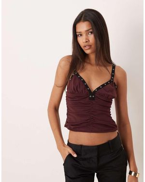 Motel Tolani Ruched Top - Red