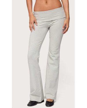 Edikted Kaeli Stripey Flared Leggings - Grey