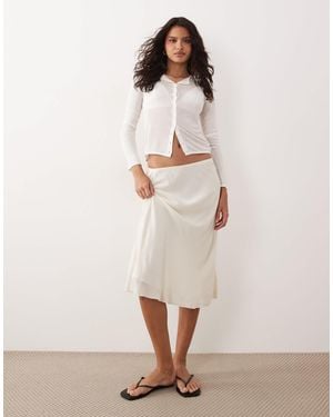 ARKET Satin Midi Skirt - Natural