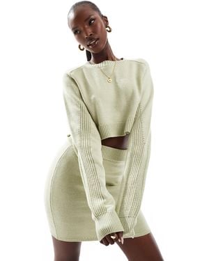 Aria Cove Knit Rib Sweater Co-ord - Green