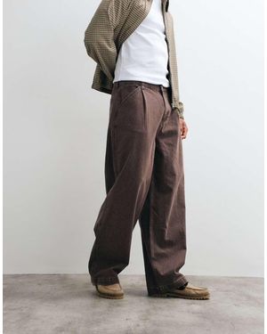 ASOS Dad Jeans Met Wijde Pijpen - Bruin