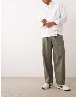 Calvin Klein Cotton Trousers With Front Pleat - Green