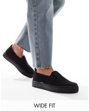 ASOS – dotty – stoffschuhe zum hineinschlüpfen - Schwarz