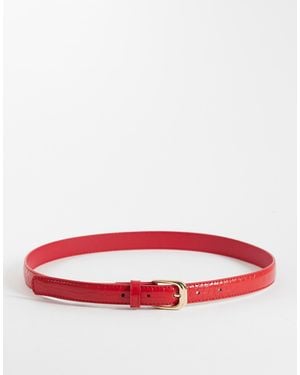 Mango – gürtel aus kunstleder mit kroko-optik - Rot