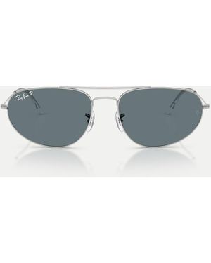 Ray-Ban Irregular Polarised Sunglasses With Lens - Blue