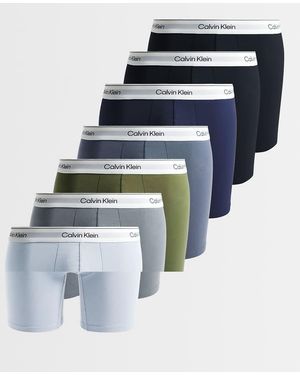 Calvin Klein Icon Cotton Stretch Confezione Da 7 Boxer Aderenti - Blu