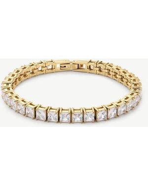 D.Louise Waterproof Bridal Asscher Cut Stone Bracelet – Tarnish-Free - Metallic