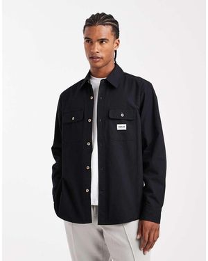 Parlez Camisa Negra De Corte Cuadrado Holgado Y Manga Larga Con Logo De - Azul