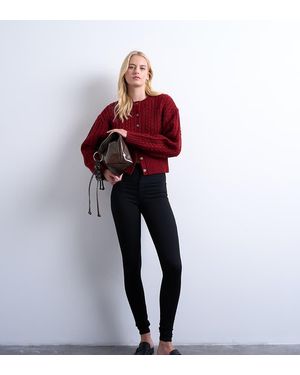 TOPSHOP Vaqueros Negros De Corte Pitillo Y Talle Alto Joni De - Rojo