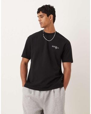 ASOS Breathemaxtm Heavyweight Relaxed T-shirt With Text Graphic - Black