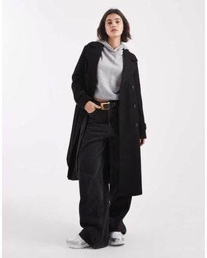 Vero Moda Double Breasted Belted Midi Coat - Black