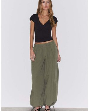 Stradivarius Under-bust Short Sleeve Top - Green