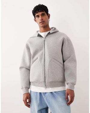 ARKET Pure Cotton Zip Up Hoodie - Grey