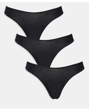 Lindex Nellie 3 Pack Thong - Black