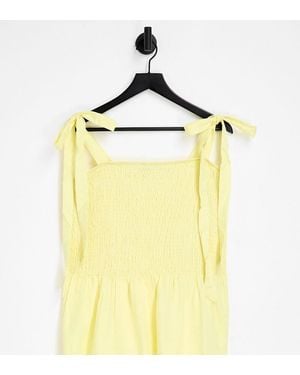 Simply Be Shirred Cami Top - Yellow