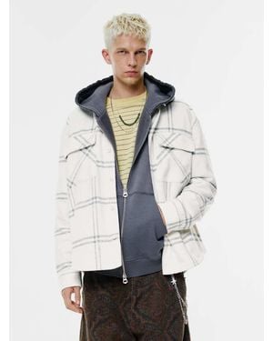 Pull&Bear Check Overshirt - White
