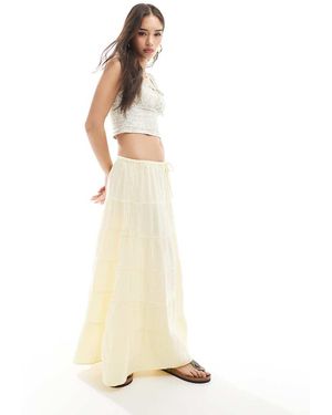 Cotton On Falda Larga Amarillo Limón Glaseado Escalonada De - Neutro