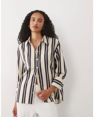 ASOS – gestreifte oversize-hemdbluse - Weiß
