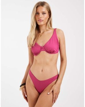 Hollister Mix & Match Rib Cheekiest Bikini Bottoms - Red