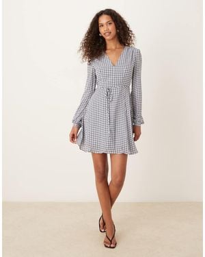 Glamorous V Neck Mini Dress - Grey