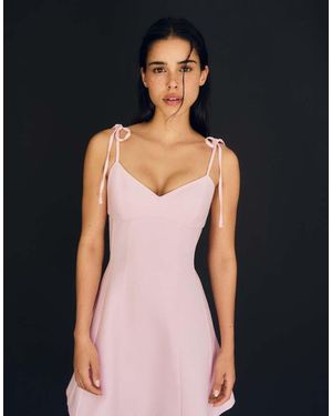 Bershka Mini Dress With Ribbon Straps - Black