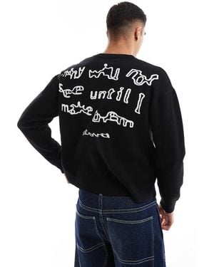 Pull&Bear Stwd Graphic Printed Jumper - Black
