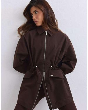 Aim'n Chaqueta Impermeable Con Cremallera En-Marrón