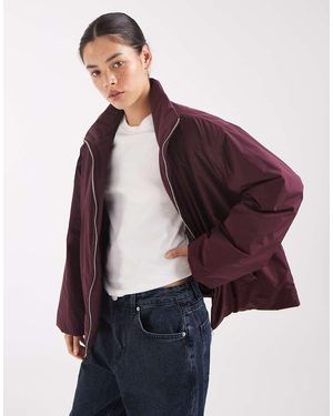 Pieces Jack Met Opstaande Kraag, Vulling En Toggle-Afwerking - Paars