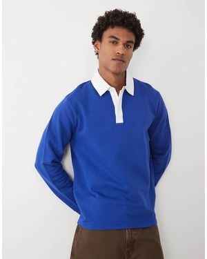 ASOS Polo Stile Rugby Con Colletto A Contrasto - Blu