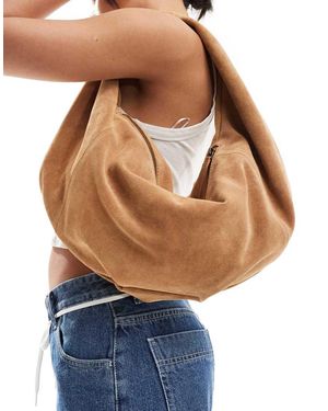 ASOS Suede Slouchy Scoop Tote Bag - Blue