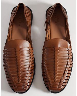 ASOS – gewebte fischer-sandalen aus leder - Braun