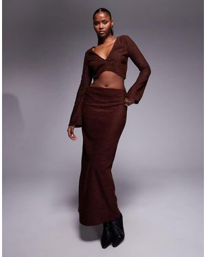ASOS Co-Ord Brushed Rib Column Maxi Skirt - Purple