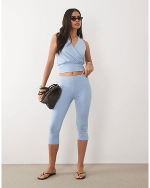 ASOS Jersey Mid Rise Capri leggings Co-ord - Blue