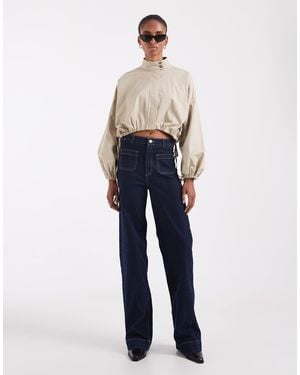 Vero Moda Kayla High Rise Wide Leg Jeans With Pocket Detail - Blue