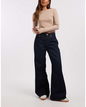 Dr. Denim Vaqueros Azul Añil De Corte Ancho Y Talle Bajo Con Lavado Oscuro Rhue De