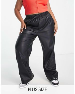 Urban Bliss Plus – hose aus em kunstleder mit weitem bein - Schwarz