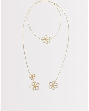 South Beach Collana Avvolgente A Fiori Tonalità - Bianco