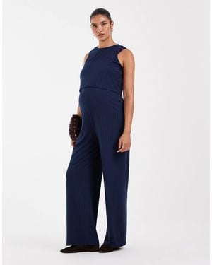 Mama.licious Mamalicious Maternity 2 Function Sleeveless Jersey Jumpsuit - Blue