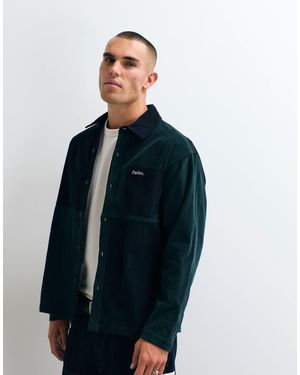 Parlez Recraft Colourblock Button Up Jacket - Blue
