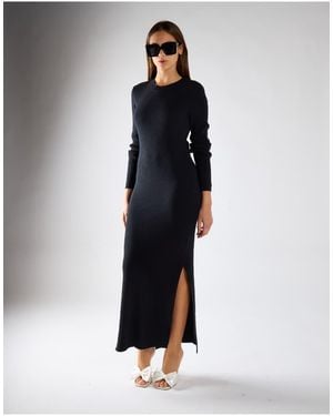 NARRATED Ribbed Knit Maxi Dress - Blue