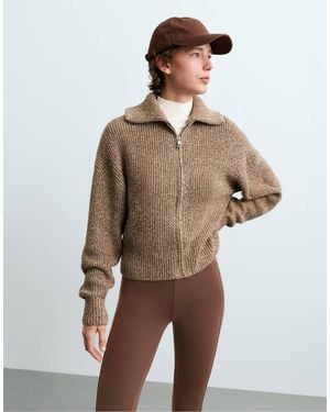 Oysho Cable-Knit Jacket - Natural