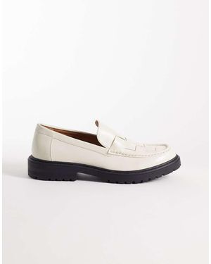 SEQWL Pier Chunky Loafer With Woven Upper - White