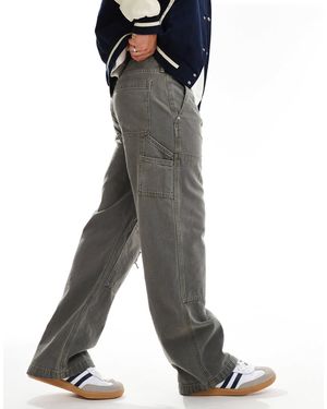 Abercrombie & Fitch – lockere carpenter-jeans - Grau