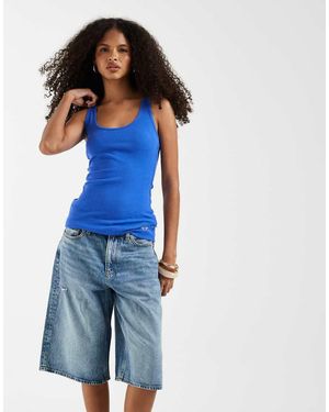 Hollister Scoop Neck Tank Top - Blue
