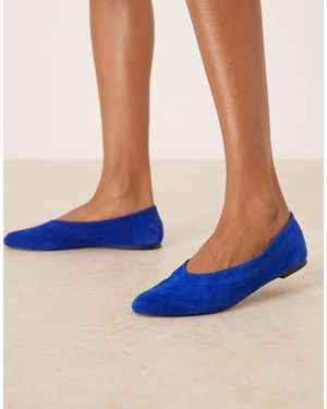 ASOS Bailarinas De Ante Premium Lawn De - Azul