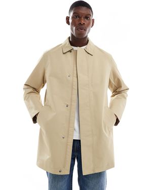 Only & Sons – lang geschnittener trenchcoat - Natur