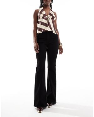 Pull&Bear Mid Rise Skinny Flare Jean - Black