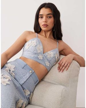ASOS Denim Embellished Cami Top - Grey